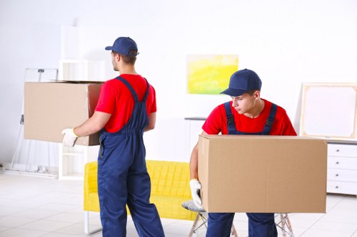 Office removals team preparing a Knightsbridge business relocation