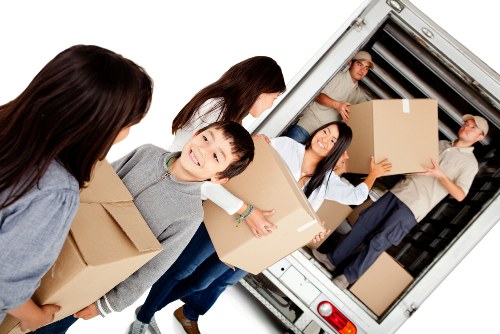 Man and van crew preparing safe loading procedures