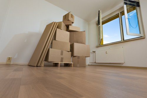 Separated cardboard, metals, and electrical waste ready for recycling