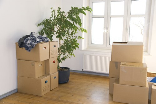 Preparing boxes and belongings for a house removal in Knightsbridge
