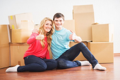Commercial furniture and office equipment being organised for a Knightsbridge relocation