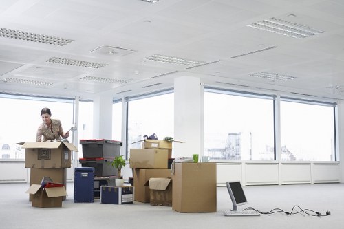 Household and office items loaded into a van